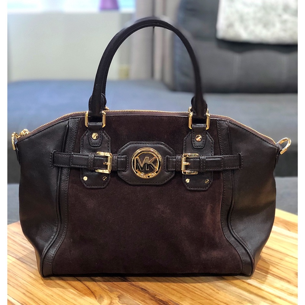 Michael Kors Brown Suede Leather Purse